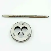 3-48 HSS Tap and Die Set, Thread Tap and Round Thread Die Right Hand HSS Taper