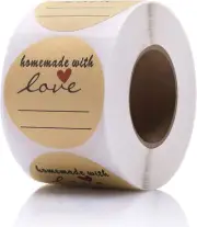 500Pcs 2" Canning Labels for Jars and Lids, round Kraft Mason Jar Stickers, 2 Di