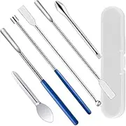 6 Pcs Capsule Filling Machine Kits for Empty Pill Capsules Filler - Micro Tiny Spoon Spatula, Scoop Filling Tray, Herb Powders Tamper Tool for Gel Capsules Size #000 00 0 1 2 3