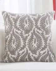 HWY 50 Linen Grey Embroidered Decorative Throw Pillows Covers Sets Cushion 2 Ca