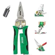 Pro 8-In-1 Wire Crimper Stripper with Voltage Detector & Dual Alarms - Heavy Dut