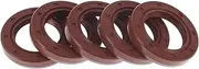 X AUTOHAUX Universal Oil Seal TC Double Lip W Steel Spring Seal Ring Rotary Shaft Seal 27x42x7mm High Pressure FKM Rubber Brown 5 Pcs