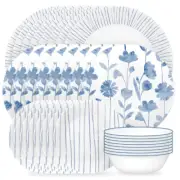 New Corelle Botanical Stripes 31-Piece Dinnerware Set, Service for 8 1146962