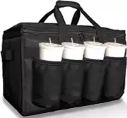 FRESHIE Insulated Food Delivery Bag with Cup Holders/Drink Carriers Premium, for