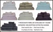 Egyptian Cotton 7 Pieces Bath Sheet Set Or 7 Pieces Bath Towel Set Color Choices