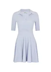 Jonathan Simkhai Patricia Ribbed-knit Mini Polo Dress - Light Blue - L (UK14 / L) L (UK14 / L)