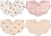 ZONEY Baby Bandana Dribble Bibs 4 Pack, 4 Layer Cotton Wave Muslin Baby Bibs ...