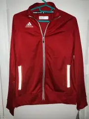 WOMEN'S ADIDAS CLIMALITE RED/WHITE CLASSIC TRACK JACKET FULL ZIP SIZE SMALL-NWT