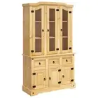 Solid Mexican Pine Wood Highboard Buffet Storage Cupboard Shelf Rack Cabinet