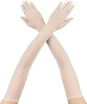 [WLVinson] Women's Tulle Gloves, Long Gloves, Black Gloves Costume