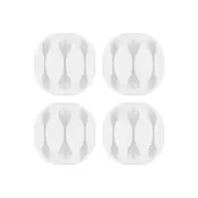 Goobay 4 Pieces 3-Slot Adhesive Cable Organizer 3.43cm (White)