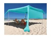 Beach Sunshade with Side Wall Shade Windproof Design,Sun Shelter UPF50+ Porta...