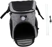 Pet Bike Bag Cat Dog Carrier Collapsible Design Adjustable Straps Pet Container Grey