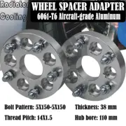 2PCS 38MM WHEEL SPACERS FIT TOYOTA LANDCRUISER LEXUS 14X1.5 5X150 CB=110MM