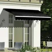 Motorised Outdoor Folding Arm Awning Retractable Sunshade Canopy Grey 3.0mx2.5m