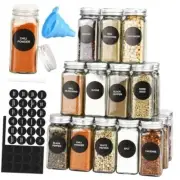 DkOvn 12/24/36/48pcs Glass Spice Jars, 4oz Empty Spice Jars with 12pcs 4oz Set