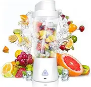 Portable Blender 650ml – 360W USB-C Rechargeable Juicer Cup with 6 Blades, 22000RPM, 6000mAh Battery, Self-Cleaning, Waterproof, Protein Shaker & Smoothie Maker for Travel, Gym & Home Use (White)