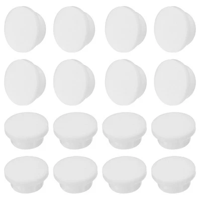 16pcs Sink Overflow Rings, Bathroom Kitchen Round Semi-Open Hole Silicone(White)