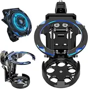 Folding Turntable Water Cup Holder, Aluminum Alloy Folding Cup Holder with Fidget Spinner for Stress Relief, Ultra-Light Bicycle Bottle Holders for Motorcycle Bicycles (Blue)