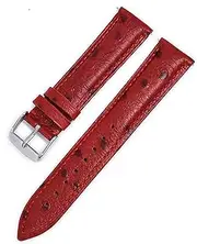 MGHN Leather Watch Straps 18mm 20mm 22mm Leather Watch Band Men Women Universal Soft Calfskin Strap Bracelet Watchband (Band Color : Red, Band Width : 18mm)