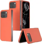[HONLEN] Case Suitable for Google Pixel 9 Pro Fold (8 Inches), Hard PC Silicone Mobile Phone Case, Drops and Scratch-Resistant - Orange