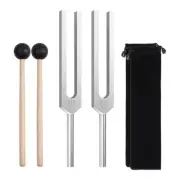 2Pcs 512Hz Tuning Forks Set, Aluminum Alloy Tuning Forks with Hammers, for7012
