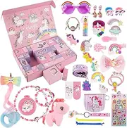 Advent Calendar Girls 2024, Advent Calendar Unicorn Christmas Countdown Gift with 24 Days of Surprises, Unicorn Gifts for Girls and Children, Including Toys and Hair Accessories