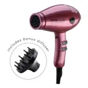 Speedy Supalite Ionic Ceramic Professional Hairdryer Blush Bonus Diffuser