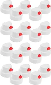 DOITOOL 20PCS White Plastic Replacement Nozzles for Spray Cans, Graffiti Spray Nozzle Caps, Self-Painting Tips, Spray Paint Can Attachments, 0.86 x 0.86 x 0.66 Inch