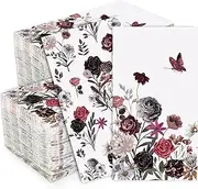 Whaline 100Pcs Halloween Floral Guest Napkins Watercolor Flowers Double-Sided Disposable Dinner Hand Towel Paper Napkins Serviettes for Bathroom Halloween Wedding Table Decor Party Supplies