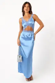 [PUP114] Julianna Maxi Dress - Periwinkle Blue S Blue