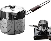 Camping Cooking Pot | 572ML Stainless Clad Sauce Pan - Induction Ready Ergonomic Handle, Detachable Dishwasher Safe Camping Cooking Pot for High-Altitude Trips, Hiking Trips