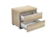Porto 2-Drawer Bedside Nightstand End Lamp Side Table - Light Sonoma Oak