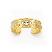 9ct Two Tone Gold Toe Ring