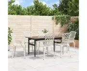 Garden Chairs 6 pcs Cast Aluminium White