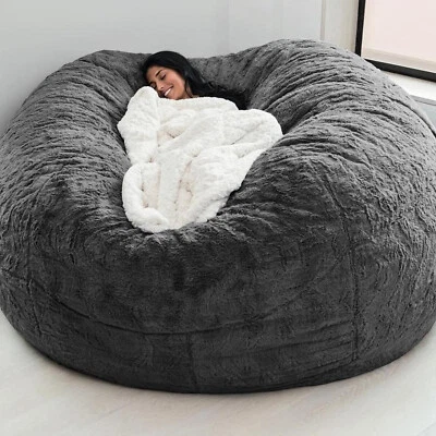 6FT Foam Giant Bean Bag Sofa Memory Living Room Chair Microsuede Soft Cover