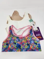 3 Pack Bras Fruit of the Loom Padded Girls 32 & Trolls Criss Cross Back Medium