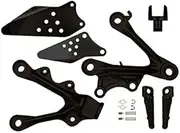 Motorcycle Repa Front Footpegs Foot Pegs Footrest Pedals Bracket For KAWASAKI ZX6R ZX-6R ZX 6R 2009 2010 2011 2012 2014 09 10 11 12 13 14 Spare partsir(Black)