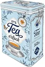 Nostalgic-Art Retro Tea Canister 1.3 Litre Classic Tea Gift Idea for Tea Lovers Tin Tin with Aroma Lid Vintage Design