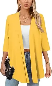 [Ylhystrical] Women's Lightweight Open Front Cardigans Casual Soft Drape Spring Summer Fall Cardigan S-3XL