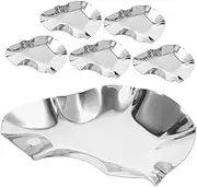 Luxshiny 5pcs Reusable Stainless Steel Oyster Shells Holder for Cooking Seafood Elegant Dish Rack for Kitchen Versatile Sauce and Spoon Tray for Home Restaurant Buffet Use