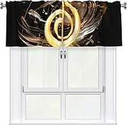 LHBWCVN Music Note Valances for Windows, Rod Pocket Window Treatment Drapes Farmhouse Kitchen Curtains Short Blackout Window Curtains for Living Room Bedroom Decor 54x18 Inch