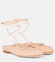 [Chloe] Chloé Ghillies suede flats AU 6.5 pink