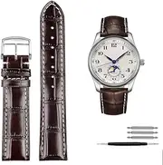 [waillynice] Genuine Leather Watchband Watch Strap for Longines L2 L3 L4 Masters Collection Watch Belt Bracelet Cowhide Strap 19mm 20mm 21mm