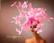 Aimee Fuller Butterfly Hat Pink Kentucky Derby Oaks Fascinator Headpiece Del Mar