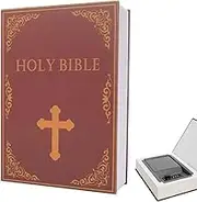 Real Paper Transfer Book Safe for Jewellery, Diversion Book Safe Storage Box, Hollow Secret Compartment with Security Combination Lock for Secure Discreet Hidden Valuables and Personal Items (Bible)