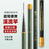 在飛比找蝦皮商城精選優惠-新品推薦 中長節高碳釣魚竿28調手竿碳素溪流竿超輕超硬釣高檔