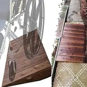 Wood Wheelchair Ramp Sturdy Threshold Ramp 4 6 7 8 10 12 Inch Rise Portable Transition Slope Pad for Doorways Front Door Garage(90x20x70cm)
