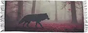 [AIXIWAWA] Women's Pashminas Scarf Art Forest Wolf Print, Shawls Wrap Lightwight with Tassel for Evening Dress Dinner Party, Multicolor