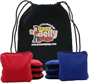Premium Tailgate Cornhole Bags Durable Double Sided Outdoor Canvas Tournament Toss Game Resin Fill 16 Ounce - Set of 8 Includes Carrying Tote Made in USA